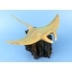 preview thumbnail 2 of 4, Wooden Hand Carved Stingray on Coral Statue Sculpture Wood Home Decor Accent Figurine Handcrafted Handmade Seaside Tropical N