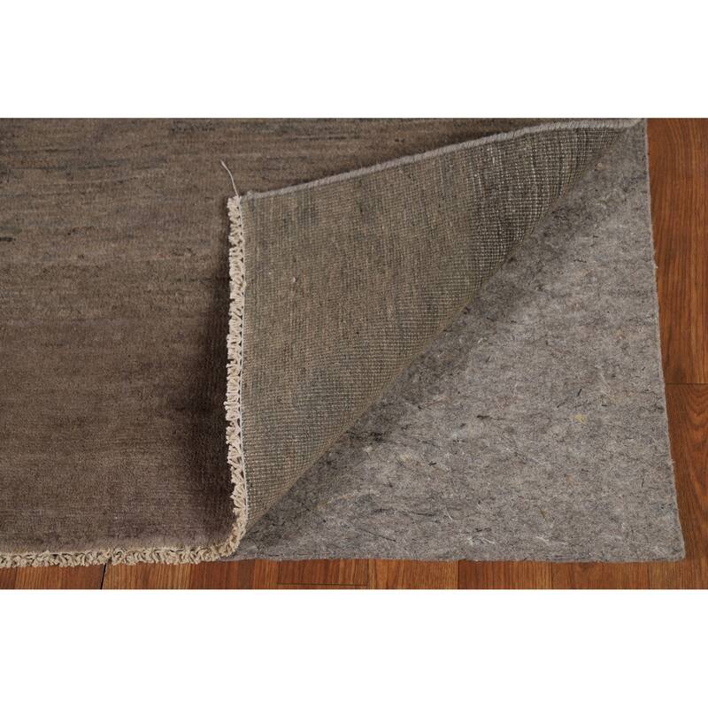 Dark Brown Gabbeh Oriental Rug Hand-Knotted Wool Carpet - 5'1" x 6'8"