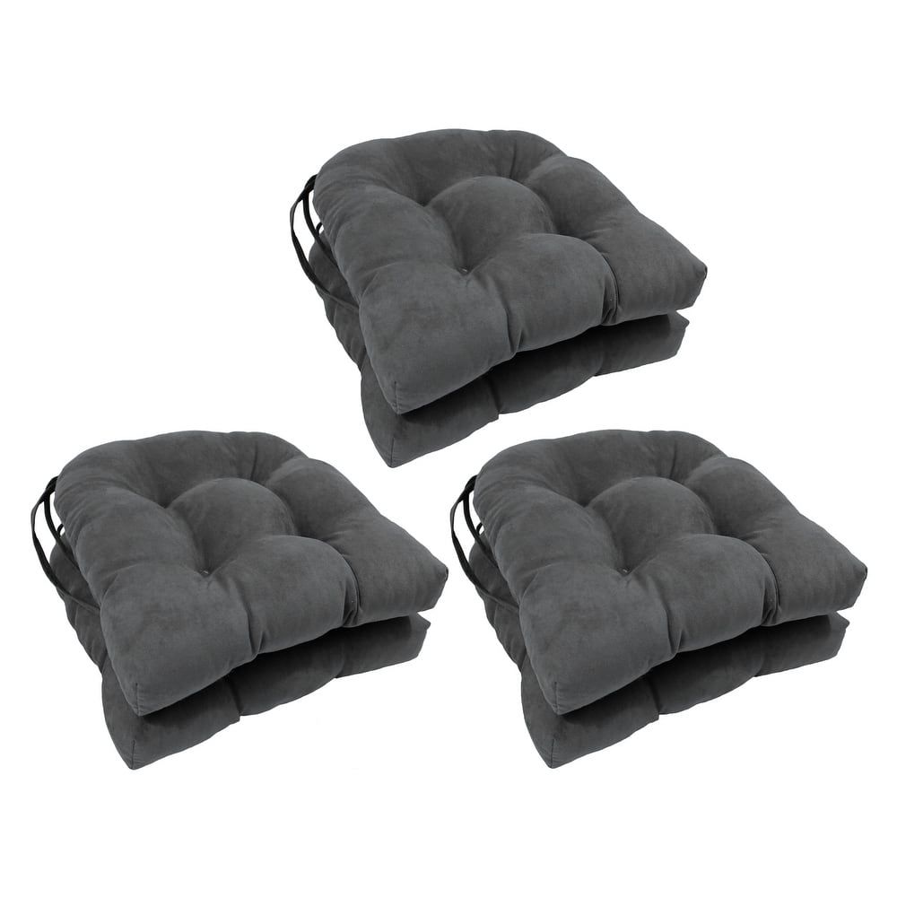 16-inch U-shaped Indoor Microsuede Chair Cushions (Set of 2, 4, or 6)