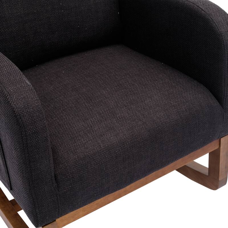 GDFStudio - Amelia Linen Upholstered Rocking Chair with Spacious Seat and Tall Back Design