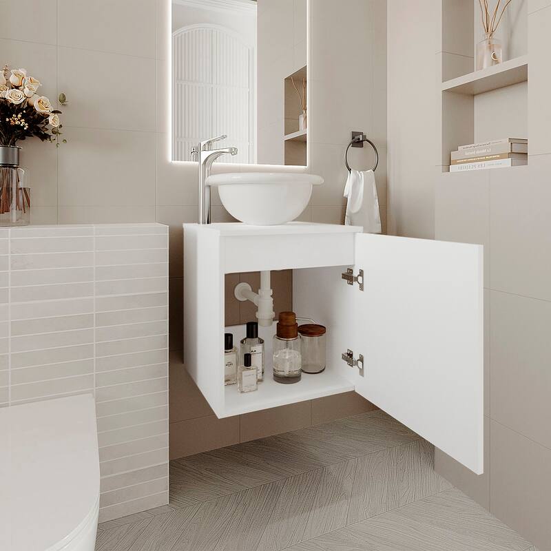 Bathroom Vanity with modern design, With Sink, 1 Door with durable engineered wood construction