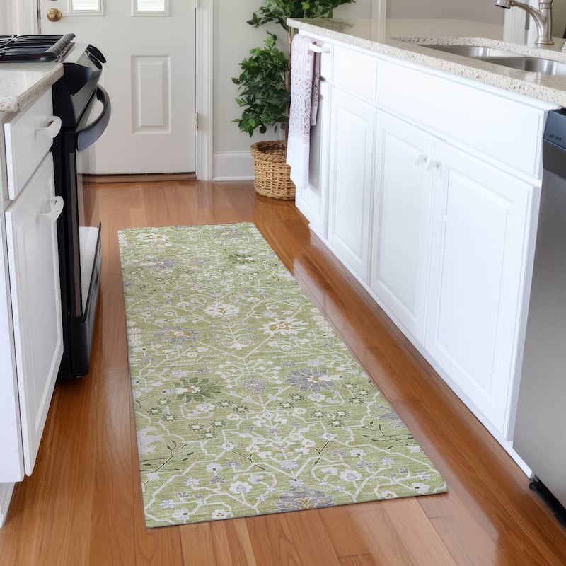 Premium Washable Super Soft Traditional Oushak Mayfield Rug - Aloe - 2'3" x 7'6"