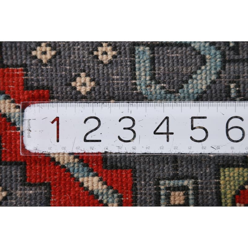 Hand Knotted Oriental 100% Wool Carpet Traditional Medallion Greys & Charcoal Kazak Area Rug - 9' 3'' X 8' 3''