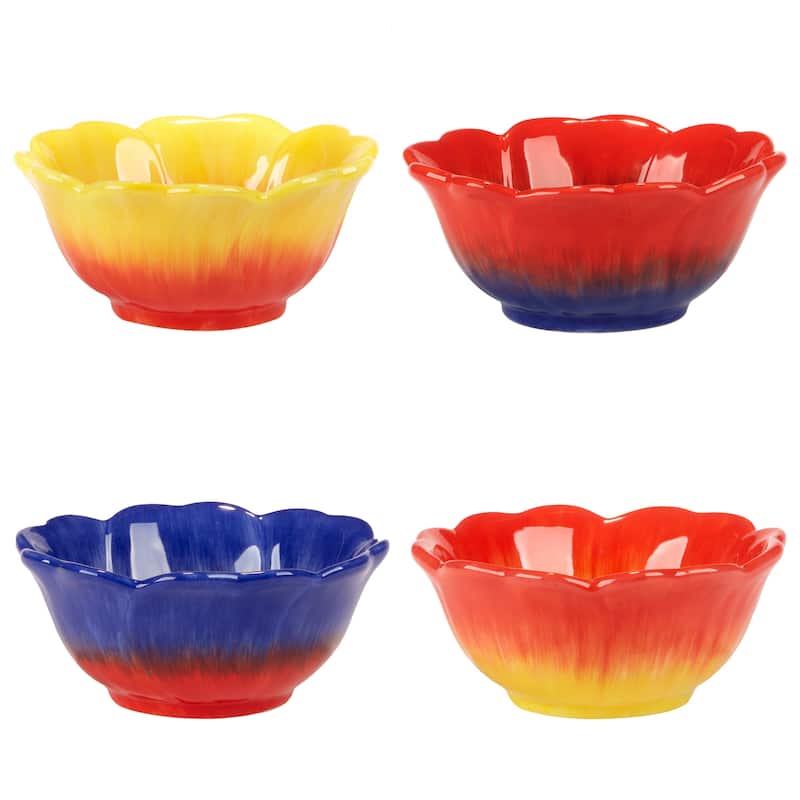 Certified International Poppy 3-D Flower Ice Cream Bowls - 5.75" Diam x 2.5"