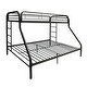 preview thumbnail 1 of 4, Metal Twin XL/Queen Bunk Bed with Ladders, Black