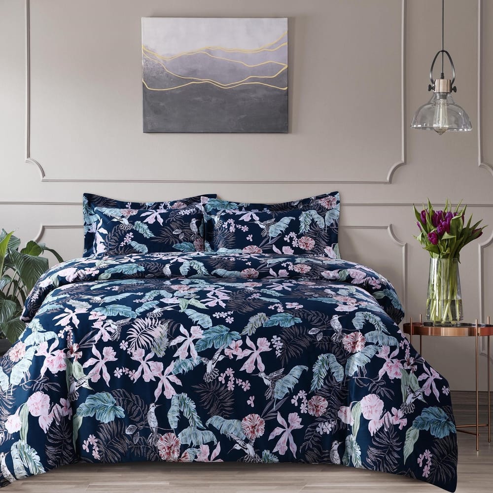 Printed Velvet Oversized Duvet Cover Set