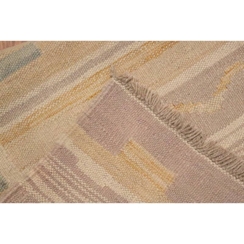 Hand Woven Oriental 100% Wool Carpet Southwestern Tribal Multi-Colored Kilim Runner Rug - 6' 3'' X 1' 10''