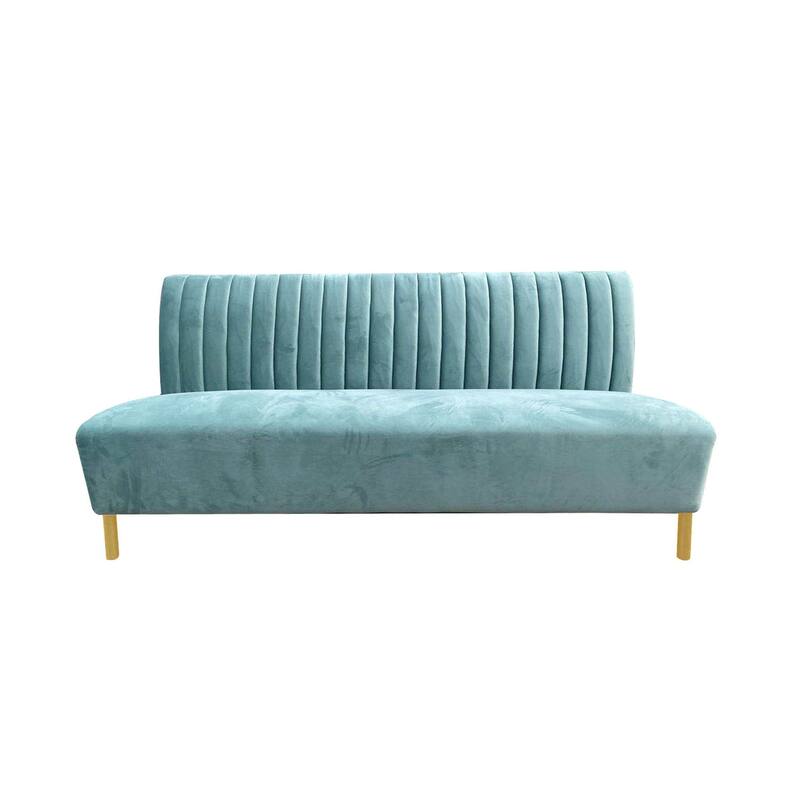 Divani Casa Mosko Modern Light Green & Gold Fabric Sofa