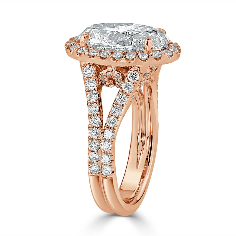 Auriya 18KT Gold 5 1/4ctw Oval-cut Halo Diamond Engagement Ring Certified (H-I, I1-I2)