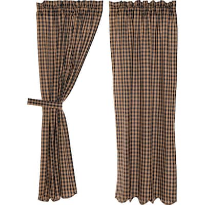 Primitive Curtains VHC Burgundy Check Short Panel 63x36 - Short Panel 63x36