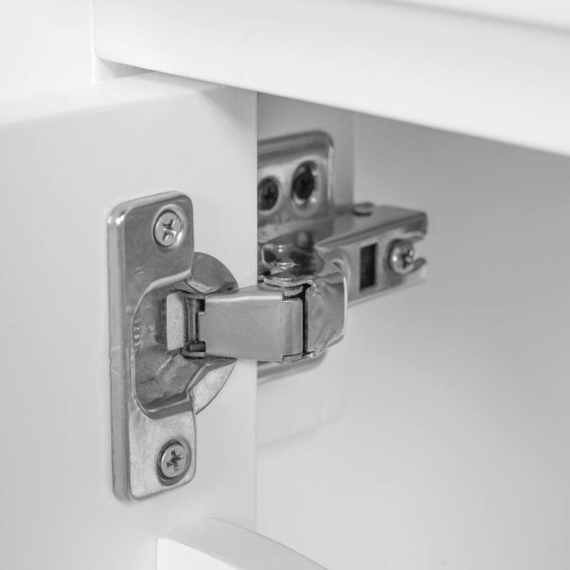 24" Bathroom Vanity with Single Sink, 2 Soft-Close Doors, 1 Divided Drawer, Dual Storage Shelves