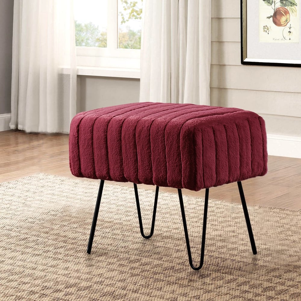 Serenta SuperMink Fauxfur Ottoman Bench