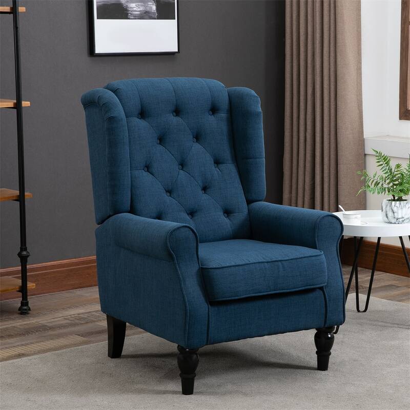 Button-Tufted Accent Chair with High Wingback