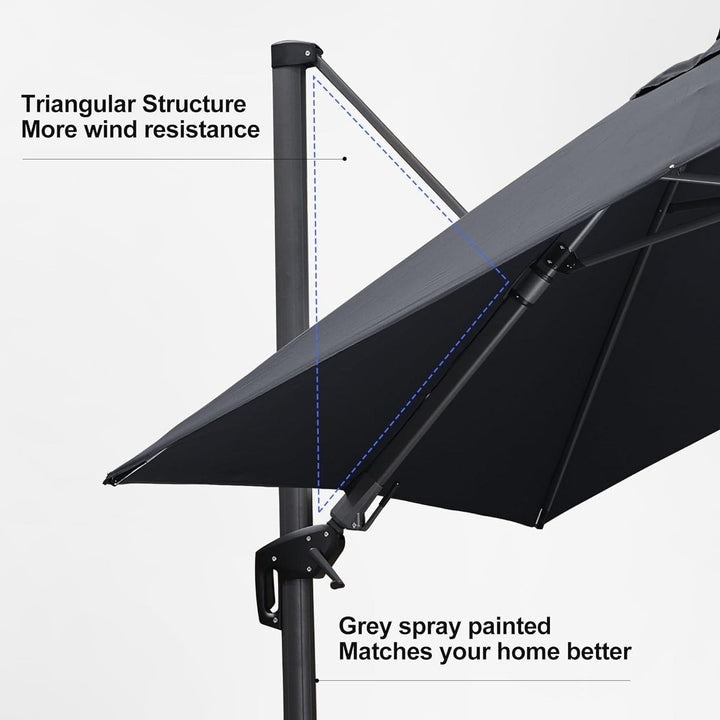 PURPLE LEAF 10 ft Left-right Tilting Patio Cantilever