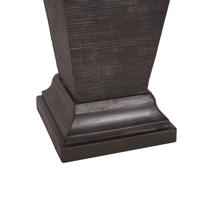 Christopher Knight Home - Glitzhome 35.5"H Concrte Outdoor Waterfall Fountain With Pebbles, Pump, and LED Light