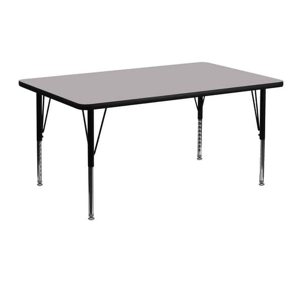 slide 2 of 49, 24''W x 48''L Thermal Laminate Activity Table - Adjustable Short Legs Gray