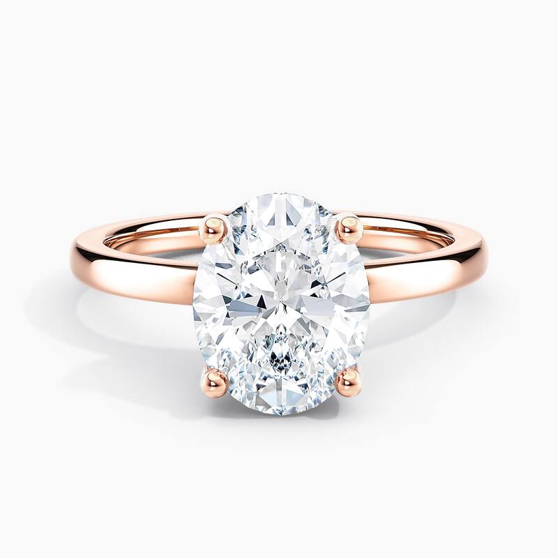 Auriya 14k Gold 0.75ctw Oval Hidden-Halo Lab Grown Diamond Engagement Ring - Rose - 8