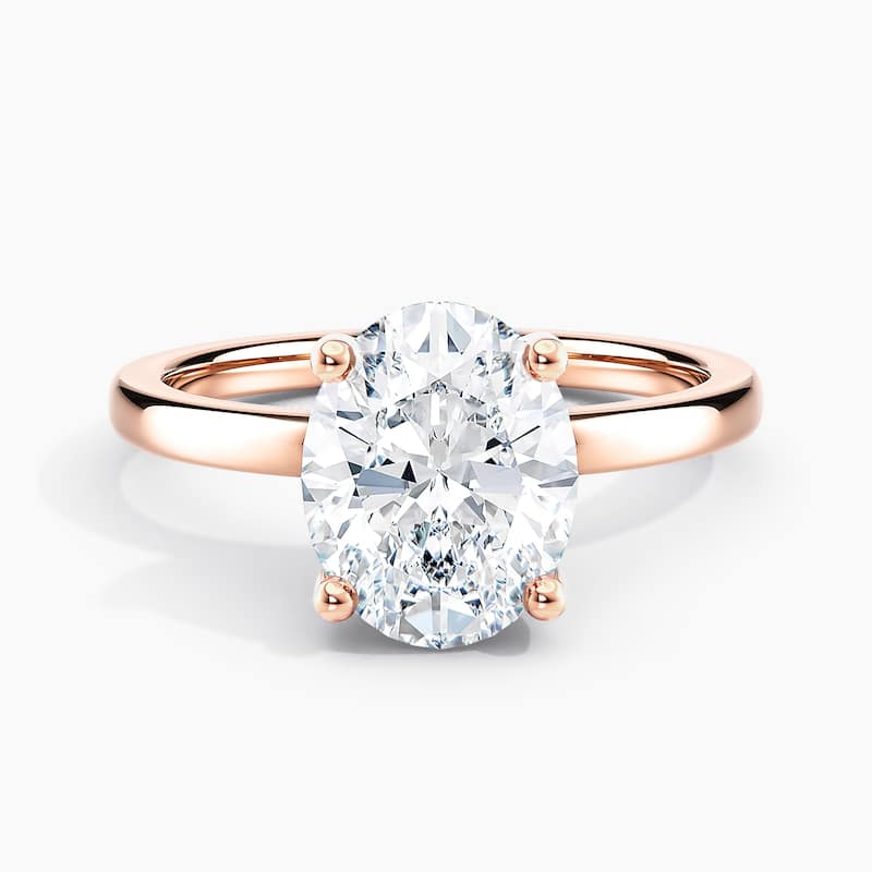 Auriya 14k Gold Lab Grown Oval Ribbon-Halo Diamond Engagement Ring 0.60 to 5.10 ct. tw. (F-G VS) - 3.00 ct. center - 5 - Rose