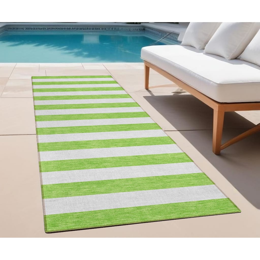 Dara Stripe Weather Resistant Classic Meets Modern Runner Outdoor Rug
