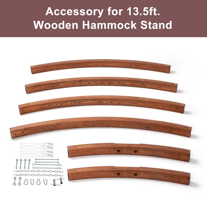 Rope Hammock with 13.5ft Wooden Stand and Removable Pad