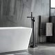 preview thumbnail 1 of 4, Vibrantbath Single Handle Floor Mounted Waterfall Freestanding Tub Filler Black