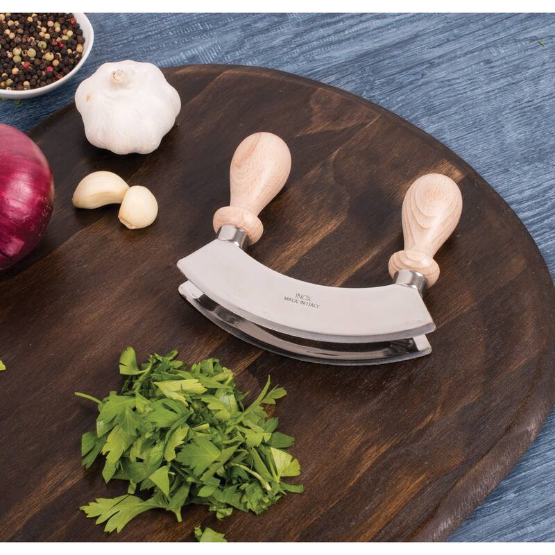 Fantes Double Mezzaluna Rocking Chopper Knife, 9.5-Inch