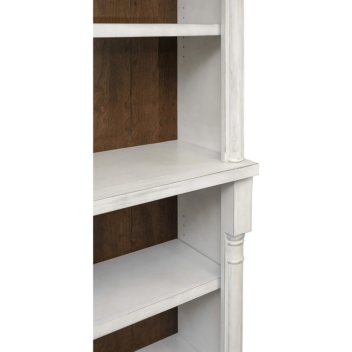 Rustic Open 8' Wood Bookcase, Storage Cabinet, White - 126W x 94H x 16D