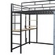 preview thumbnail 26 of 61, Loft Metal Bed with Desk,Shelves,Power Outlet,LED Light and Wardrobe