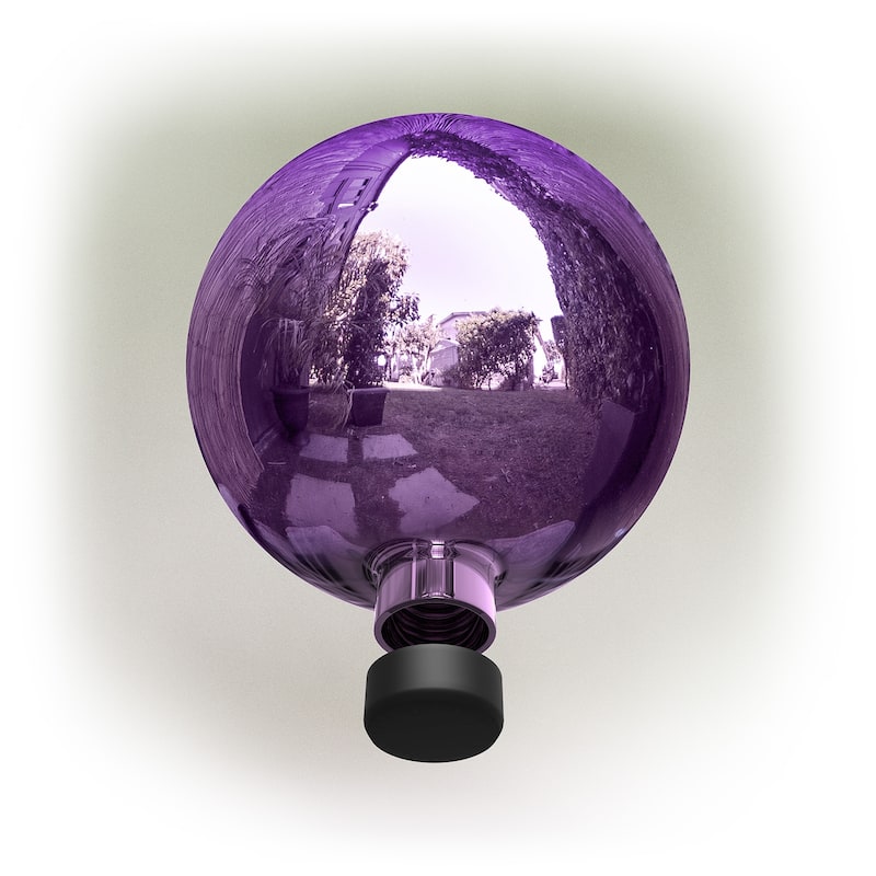Alpine Corporation 10" Diameter Indoor/Outdoor Glass Gazing Globe Festive Yard Décor, Purple