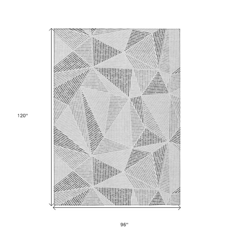 HomeRoots Geometric Transitional Rectangle Outdoor Rug