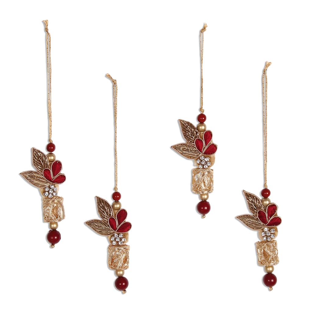 NOVICA Handmade Gorgeous Quartet Beaded Ornaments (Set Of 4)
