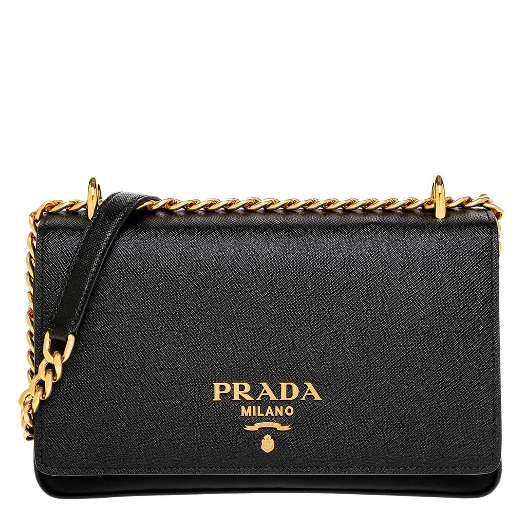 Prada Large Nylon and Saffiano Leather Shoulder Bag
