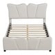 preview thumbnail 3 of 9, Sumptuous Design Full Size Velvet Platform Bed with Support Slat, Upholstered Bed with Support Legs for Bedroom, Beige