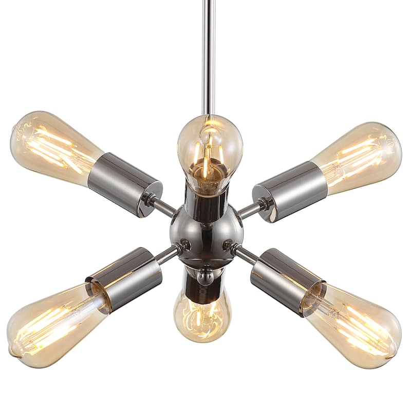 Bailey 17.5" Sputnik Metal LED Chandelier, Nickel by JONATHAN Y