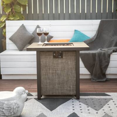 Square Fire Pit Table with Textilene Side Panel