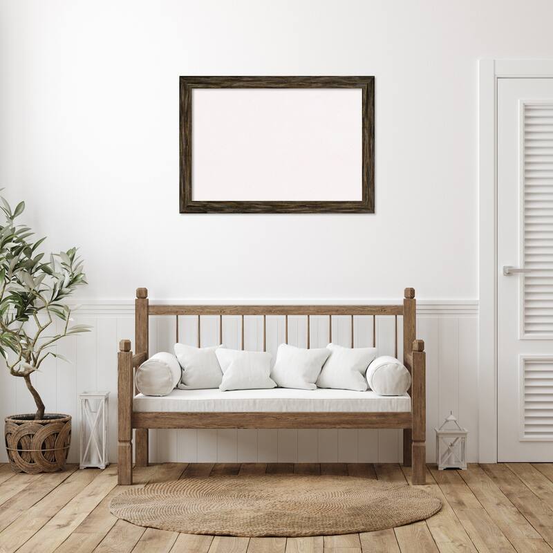Fencepost Narrow Wood Framed White Corkboard Bulletin Board