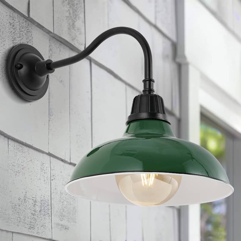 Stanley 12.25" Indoor/Outdoor LED Gooseneck Arm Sconce, By JONATHAN Y