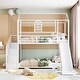 preview thumbnail 3 of 4, House Shaped Metal Bunk Bed with Slide and Storage Stair - Quality Steel Slat Support - Twin over Twin - Cozy Kids' Furniture