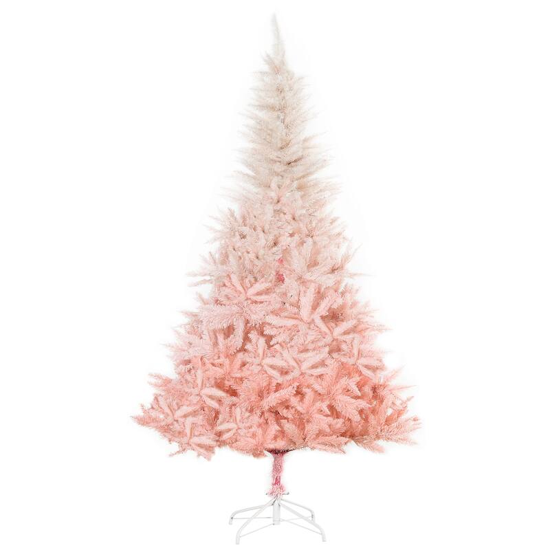 HOMCOM Unlit Spruce Artificial Tree - Realistic Branches, Pink