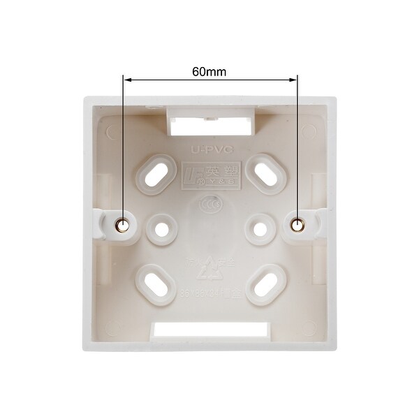 86mm x 86mm x 33mm White PVC Single Gang Mount Back Box for Wall Socket