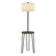 preview thumbnail 9 of 7, Lavish Home 59" Floor Lamp with Side Table, USB Port, and Hairpin Legs Brown