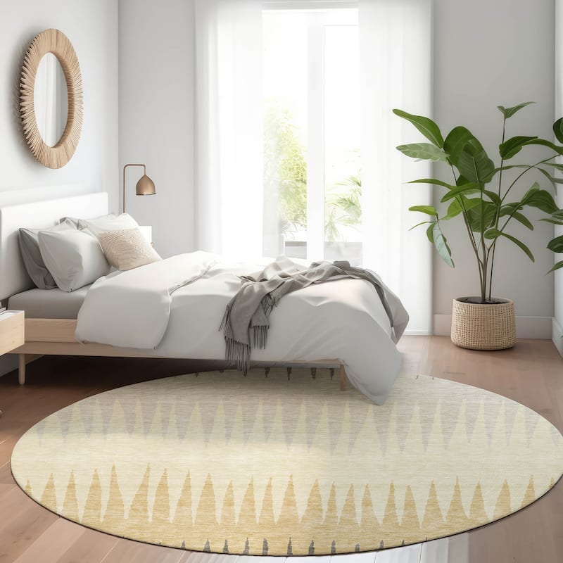 Premium Washable Super Soft Modern Spikes Mayfield Rug - Taupe - 8' x 8'