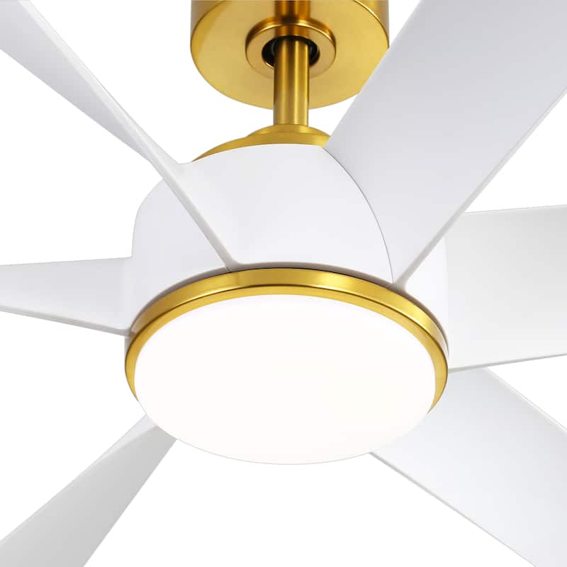 65 in. Integrated LED Indoor 6-Blade Ceiling Fan with Light and Remote Control Included