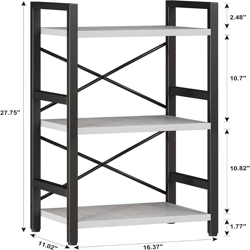 Metal Small Bookcase - 16.54"D x 11.02"W x 27.56"H