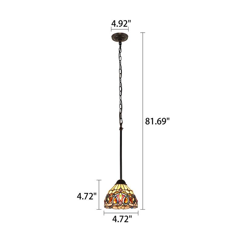 Tiffany-Style Victorian Design 1-light Dark Bronze Hanging Pendant