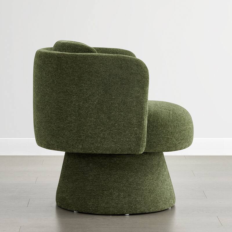 Spruce & Spring Modern Swivel Barrel Accent Chair for Living Room, Bedroom & Nursery