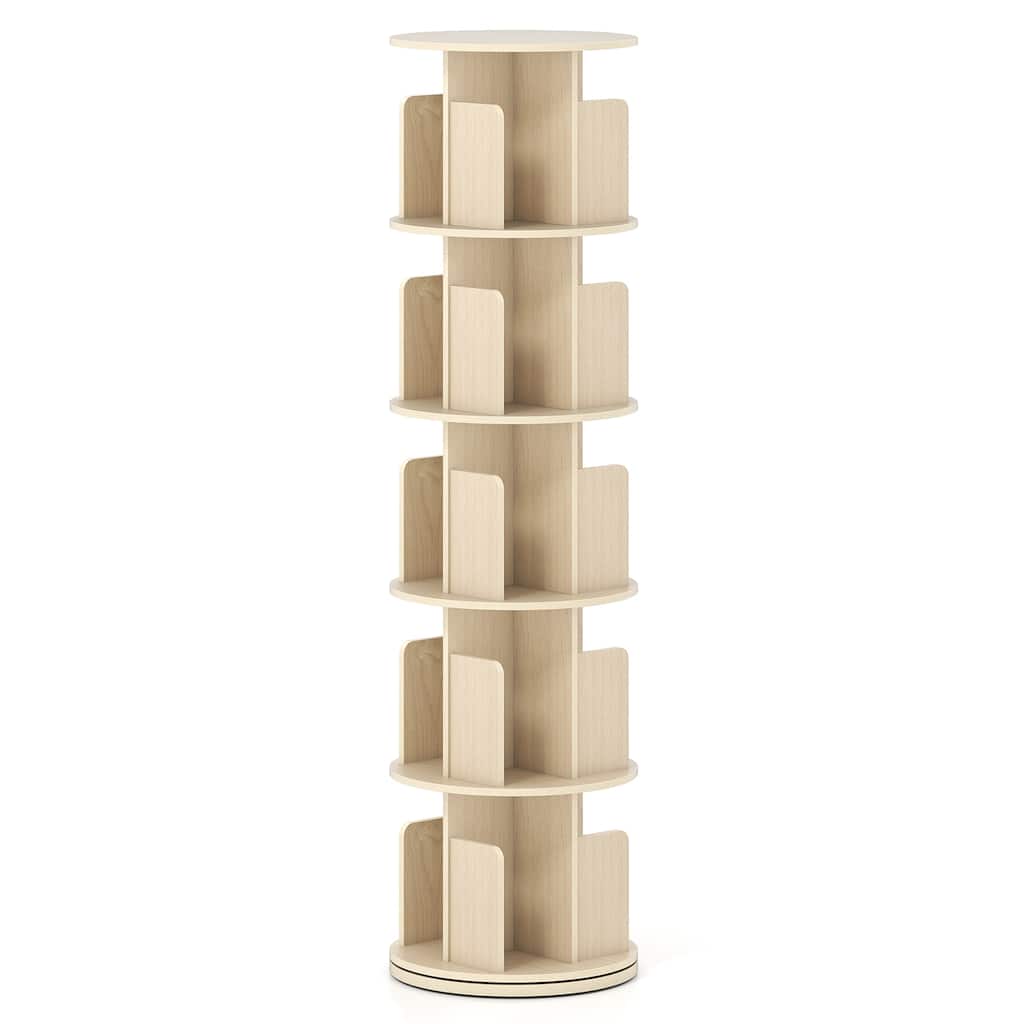 Costway 1/2 PCS 5-Tier Rotating Bookshelf 360° Display Rack with - See Details