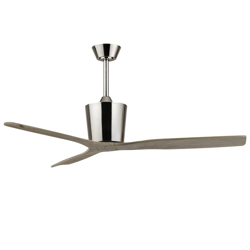 54" Modern Gold Solid Wood 3-Blade Outdoor Ceiling Fan without Light