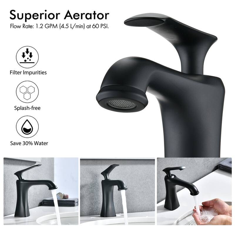 BATHLET Single Hole Single Handle Bathroom Sink Faucet