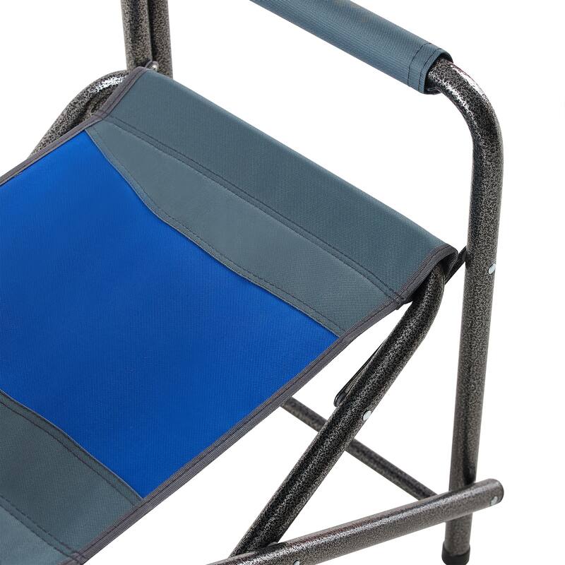 Padded Folding Outdoor Chair with Storage Pockets